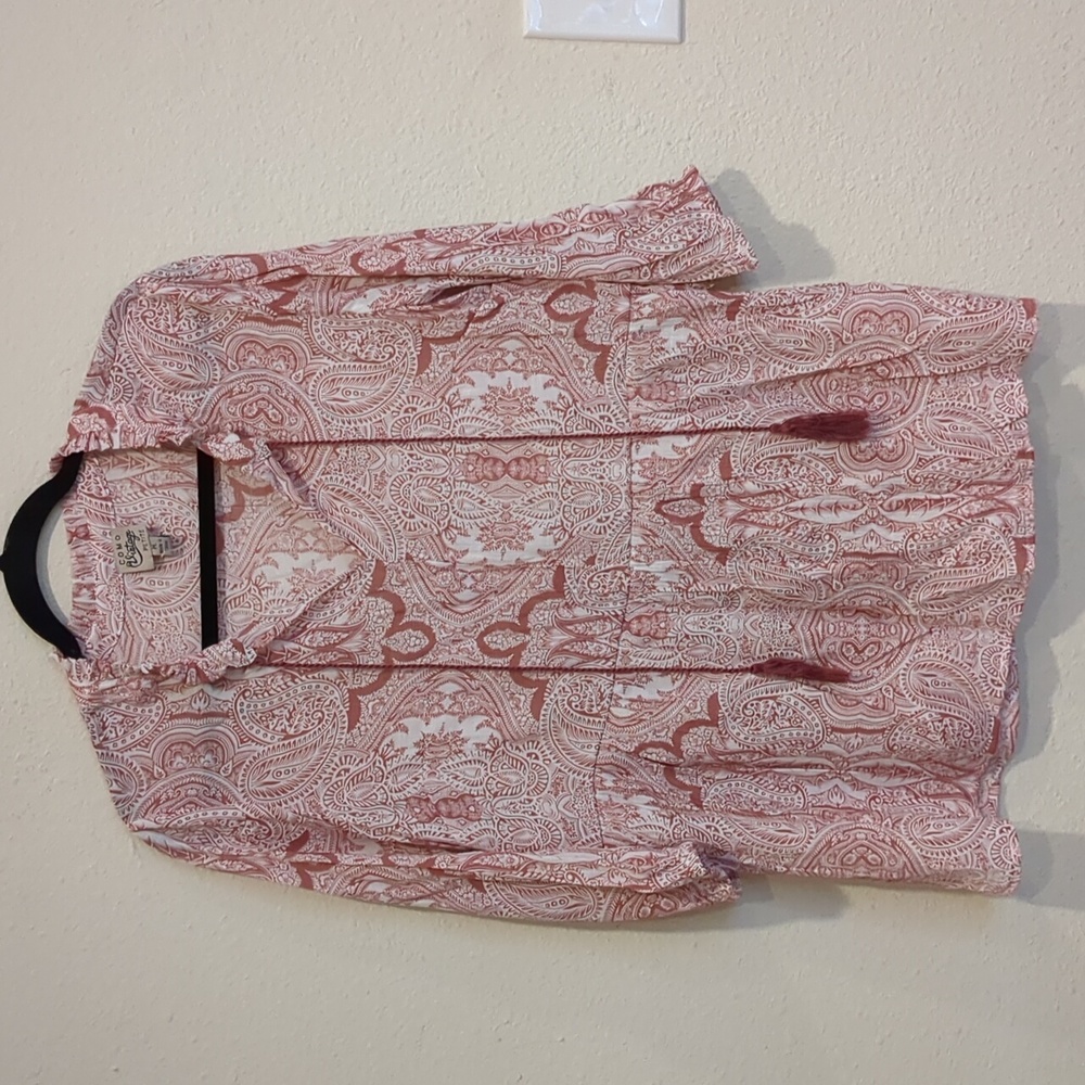 Como Vintage Pink Boho Blouse Size Petite Large
